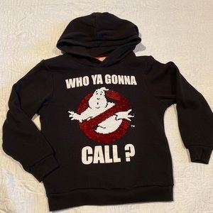 H&M ghostbusters hoodie 6-8 sequins reversible colors
